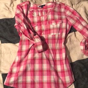 Pink and White GAP Cotton w/ Scoop Neck